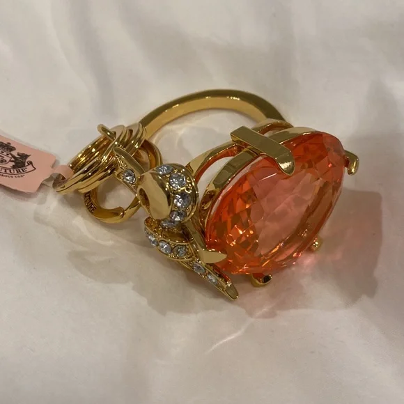 NWT Juicy couture large heart and bow engagement ring keychain - Picture 8 of 10